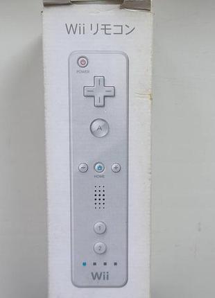 Nintendo wii remote controller (rvl-003), белый + коробка + прозрачный силиконовый чехол + документы, б/у