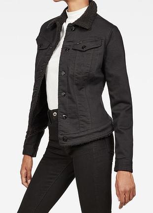 Чорна утеплена джинсова g-star raw з легким покриттям