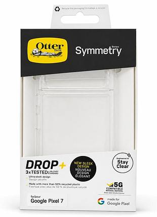 Прозорий протиударний чохол otterbox symmetry series clear для google pixel 7, захист drop+ 3x