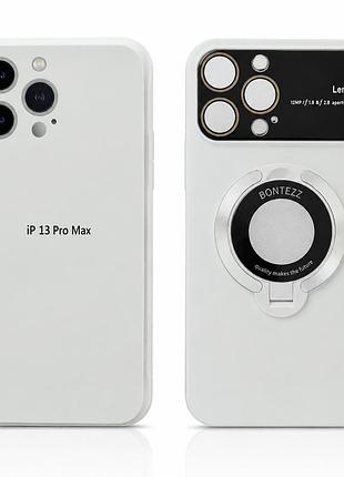 Чехол bontezz для iphone 13 pro max с магнитным кольцом-подставкой и защитой камеры, мятный