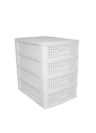 Комод мини 4 яруса (200х190х265) rotang белый тм консенсус