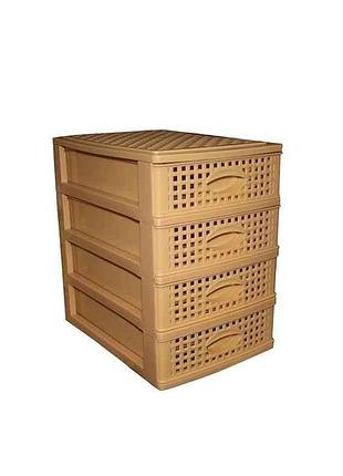 Комод мини 4 яруса (270х190х265) rotang бежевый тм консенсус