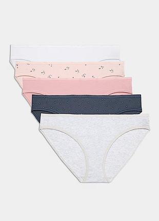 Набор женских трусов 5 штук marks & spencer р-р 8,10,12,14 трусы модель бикини