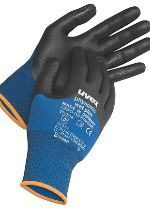 Захисні рукавиці uvex phynomic wet plus з водовідштовхувальним nbr-покриттям (60061) розмір 09