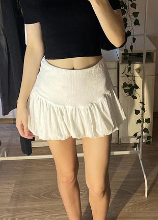 Спідничка балон біла pull&bear