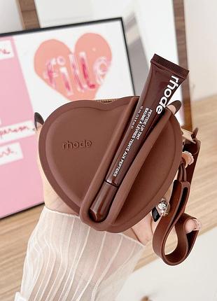 Силиконовая сумка + блеск помада для губ от хейли бибер rhode peptide lip tint espresso