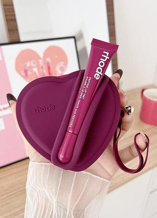 Силіконова сумка + блиск помада для губ від хейлі бібер rhode peptide lip tint raspberry jelly