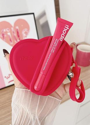 Силиконовая сумка + блеск помада для губ от хейли бибер rhode peptide lip tint guava spritz