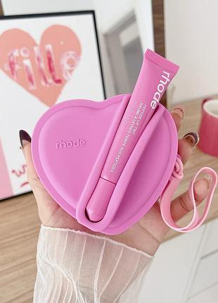 Силиконовая сумка + блеск помада для губ от хейли бибер rhode peptide lip tint shortcake