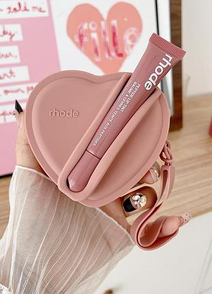 Силіконова сумка + блиск помада для губ від хейлі бібер rhode peptide lip tint toast