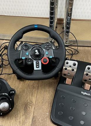 Ігрове кермо logitech g29 ігровий руль сімрейсинг сім рейсинг штурвал g920 g923 dd база коробка передач механіка 900 градусів