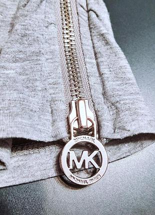 Топ michael kors р. l люкс бренд лонгслив трикотаж акцентная молния асимметричный с драпировкой supima cotton