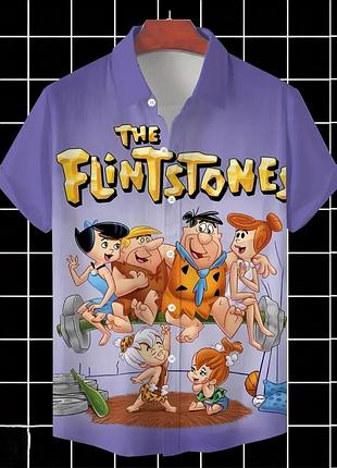 Рубашка рубашка мужская с принтом the flintstones