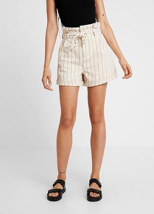 Актуальні трендові шорти denim у смужку з високою талією topshop uk12-14 l-xl 40-42 🔥🔥🔥
