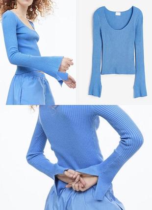 Блакитний лонг з віскози h&m m