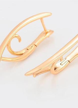 Сережки xuping 9306, медичне золото, 18к позолота
