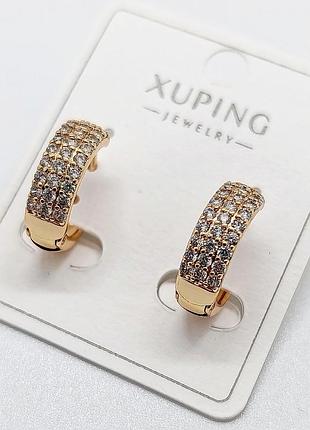 Сережки xuping 3528, 18к позолота