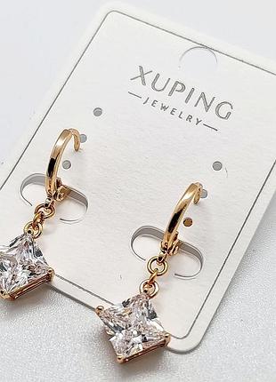 Сережки xuping 2286, 18к позолота