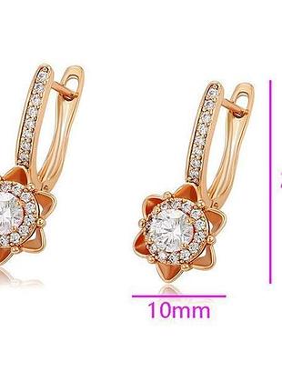 Сережки xuping 3304, 18к позолота