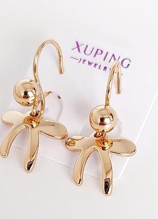 Сережки xuping 7361, 18к позолота