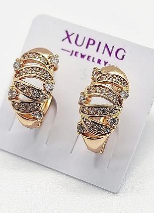 Сережки xuping 6460, 18к позолота