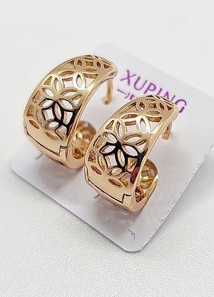 Сережки xuping 6707, 18к позолота