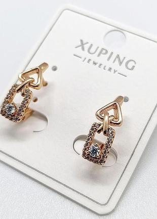 Сережки xuping 1517, 18к позолота