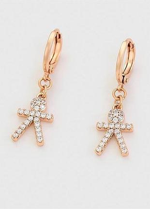 Сережки xuping 1103, медичне золото, 18к позолота