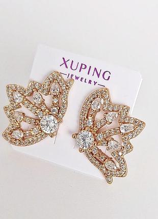 Сережки xuping 5313, 18к позолота