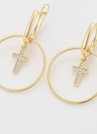 Сережки xuping 7058, 14к позолота