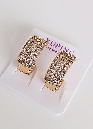 Сережки xuping 1826, 18к позолота