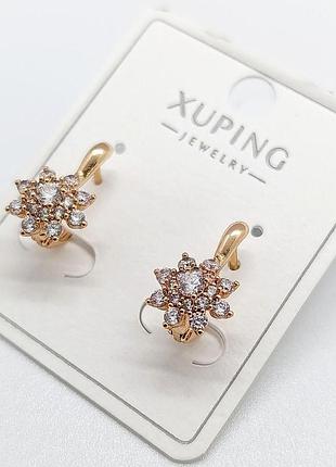 Сережки xuping 7965, 18к позолота