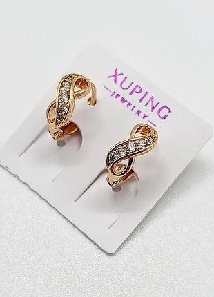 Сережки xuping 3202, 18к позолота