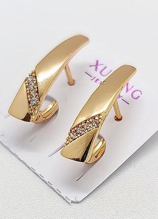 Сережки xuping 0637, 18к позолота