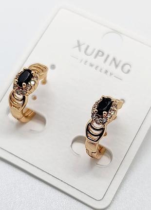 Сережки xuping 8141, 18к позолота