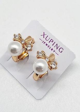 Сережки xuping 8358, 18к позолота