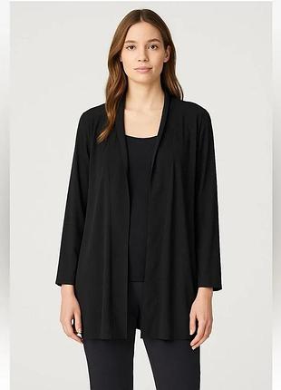 Женский черный кардиган без застежки uniqlo