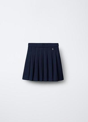 Спідниця плісована зі складками на дівчинку синя zara шкільна 11/12 (148 см)