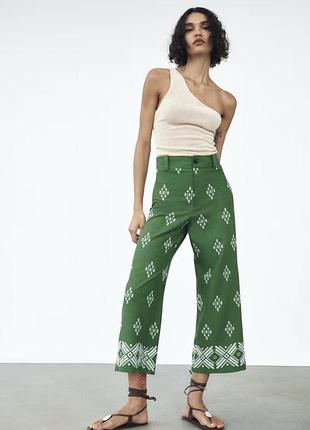 Льняні штани zara 🩷 xs/s