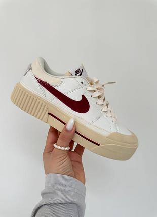 Кеди nike court натуральна шкіра потовщена підошва