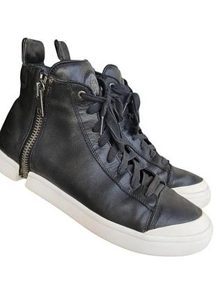 Кожаные высокие кроссовки хайтопы diesel s-nentish