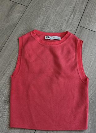 Рожевий короткий топ zara s