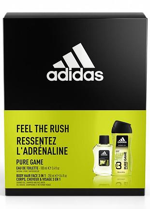 Набір подарунковий чоловічий adidas pure game (туалетна вода 100мл. + гель для душу 250мл.).