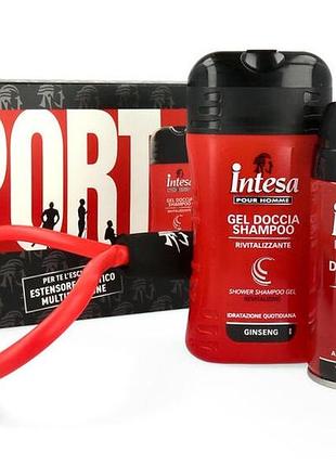 Подарочный набор intesa pour homme sport (гель для душа женьшень+дезодорант иланг-иланг+эспандер)