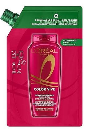 Шампунь для фарбованого і мелірованого волосся l'oreal paris elvital color vive дой-пак 250 мл.