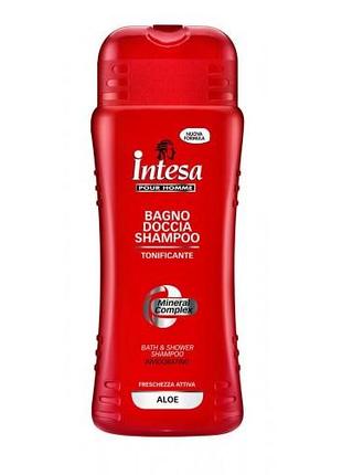 Гель для душа + шампунь мужской intesa pour homme алое 500 мл