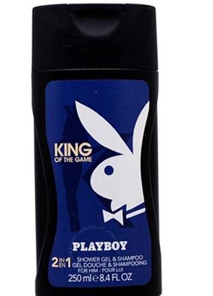 Гель для душу + шампунь чоловічий playboy king of the game 250 мл