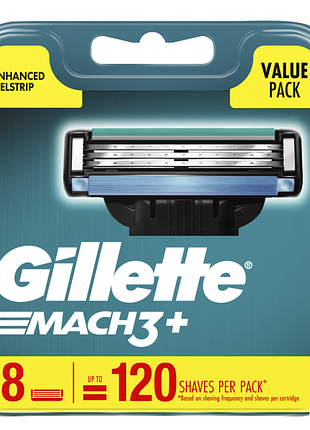Картриджи для бритья gillette mach 3+ 8 шт.