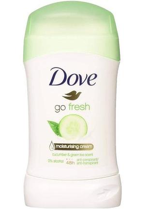 Твердий дезодорант антиперспірант dove go fresh огірок-зелений чай 40 мл.