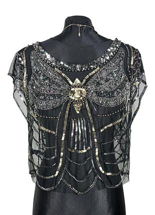 Вінтажне болеро гетсбі art deco метелик з паєтками та бусинами vintage 2000s y2k 1920s
